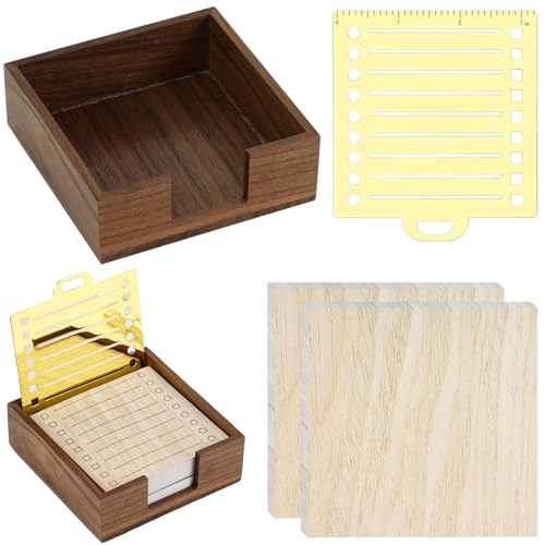 Sticky Note Halter 1 Set Walnussholz-Notepadhalter mit 2 Memo-Pad & 1 Metallschablemer Sticky Note Halter 1 Set Walnussholz-Notepadhalter mit 2 Memo-Pad & 1 Metallschablemer von Abibiocy