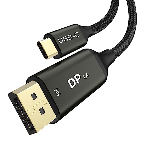 USB C auf DisplayPort 1.4 Kabel 3.0 m, [8K @ 60Hz, 4K @ 144Hz] Thunderbolt 4/3 auf DP Kabel Unterstützung 2K @ 240Hz, 32.4 Gbit/s, FreeSync, G-Sync, iMac, Odyssey G9 von Ablink