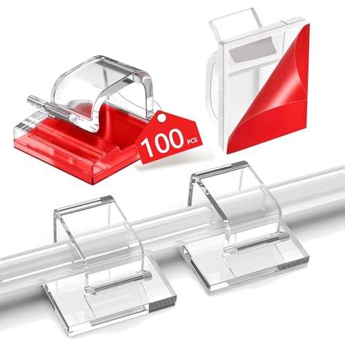 Abnii 100 Stück Kabelhalter Selbstklebend, Kabelclips Schreibtisch für Kabelklemmen Kabelbefestigung Kabelführung Organizer Haken Draht Halter für Kabelmanagement Lichterkette, Groß Abnii 100 Stück Kabelhalter Selbstklebend, Kabelclips Schreibtisch für Kabelklemmen Kabelbefestigung Kabelführung Organizer Haken Draht Halter für Kabelmanagement Lichterkette, Groß von Abnii