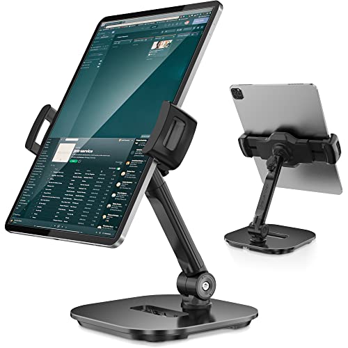 AboveTEK Desktop Tablet Ständer 360° schwenkbare iPAD & Phone Desk Mount Halterung für 4.7''-13.5'' Display iPad/Phones, Ständer für Store Office Showcase Reception (Schwarz) von AboveTEK