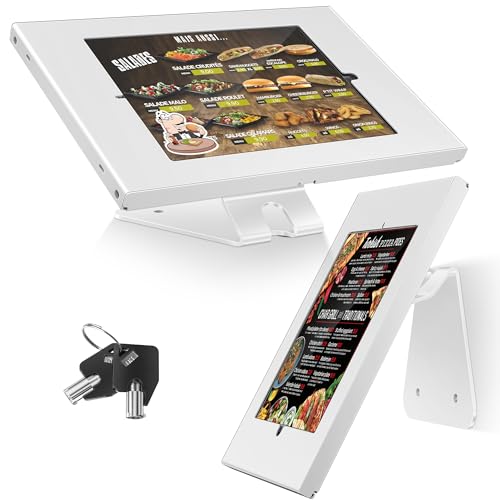 AboveTEK Diebstahlsicherer Tablet-Ständer - iPad Abschließbarer Sicherheitsständer Theken & Wandmontage POS Ständer 360° Drehbarer Kiosk Ständer für iPad/iPad Air/iPad Pro von AboveTEK