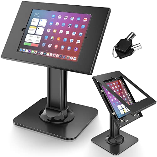 AboveTEK Diebstahlsicheres iPad Ständer POS iPad-Sicherheitsständer & abschließbarer Tablet Ständer Schwere Basis, 360° Drehung, 75° Neigungswinkel - für iPad/iPad Air/iPad Pro（Schwarz） von AboveTEK