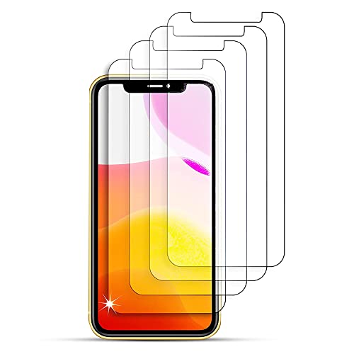 Abrity (4er-Pack) iPhone 11 Displayschutzfolie, iPhone xr Displayschutzfolie, iPhone-11 Displayschutzfolie, gehärtetes Glas für iPhone 11 Plus Handy-Privatschutzfolien max. volle I Mini X Abdeckung von Abrity