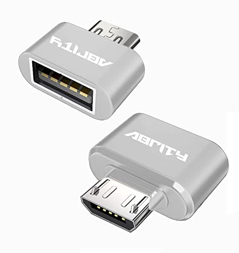 Micro-USB auf USB [2er-Pack], USB auf Micro-USB-Adapter, USB auf Micro-USB, USB-Anschluss, Micro-USB-Stecker, Micro-USB auf Buchse, OTG-Adapter für Samsung Galaxy Ladekabel, Tab S6, S7, Kindle von Abrity