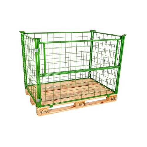 Abrollwerk 2er Set Gitteraufsatzrahmen 1200x800x800 mm grün lackiert für Euro-Paletten – klappbare Abrollwerk Gitterbox mit 800 mm Nutzhöhe für DIN-Paletten – für Industrie & Garten & Brennholz Abrollwerk 2er Set Gitteraufsatzrahmen 1200x800x800 mm grün lackiert für Euro-Paletten – klappbare Abrollwerk Gitterbox mit 800 mm Nutzhöhe für DIN-Paletten – für Industrie & Garten & Brennholz von Abrollwerk