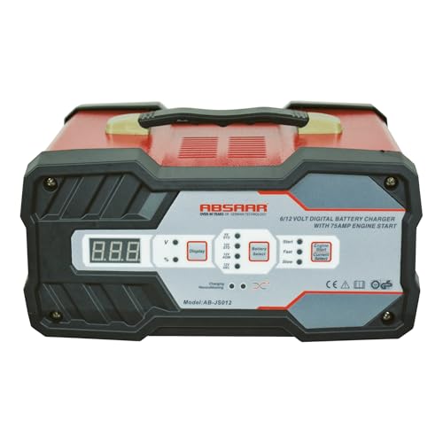 Absaar AB-JS012 Batterieladegerät mit Starthilfe 12A 6/12V, Schwarz/Rot von Absaar