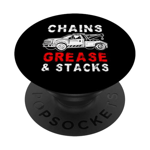 Chains Grease & Stacks Tow Truck Driver PopSockets Klebender PopGrip Chains Grease & Stacks Tow Truck Driver PopSockets Klebender PopGrip von Abschleppdienst Designs Abschleppfahrer Idee