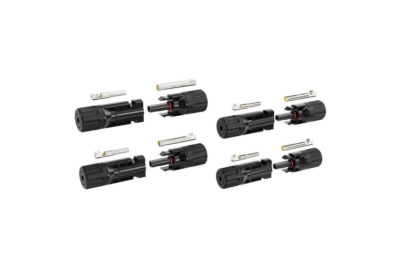 ABSINA 4x Stecker & Buchse + 2x Montageschlüssel, Solarstecker Solarkabel von Absina