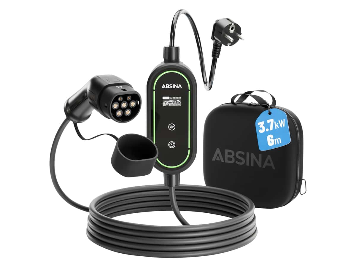 ABSINA EV Ladekabel für Elektroautos, Mode 2, 16 A, 3,7 kW ABSINA EV Ladekabel für Elektroautos, Mode 2, 16 A, 3,7 kW von Absina