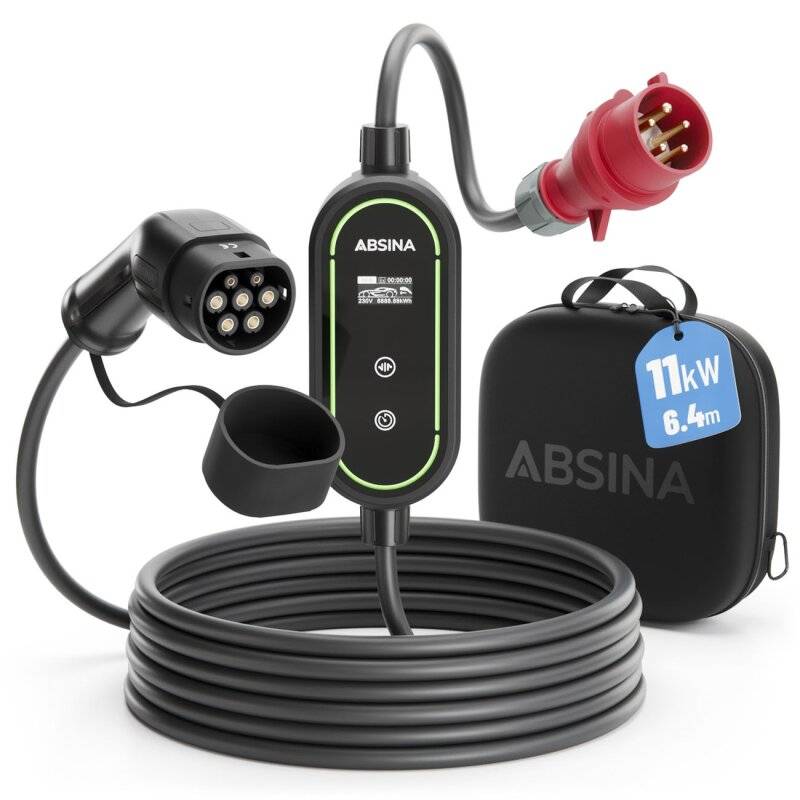 Absina Mobile Wallbox Kabel Kabel Typ 2 und CCS2 400CEE 6A-16A von Absina