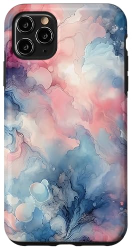 Abstrakte Kunst in Rosa und Blau Hülle für iPhone 11 Pro Max von Abstract Art Aesthetic Style Gifts