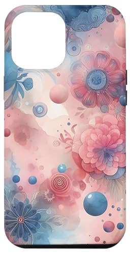 Abstrakte Kunst in Rosa und Blau Hülle für iPhone 12 Pro Max von Abstract Art Aesthetic Style Gifts