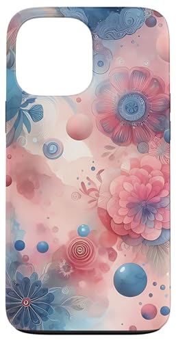 Abstrakte Kunst in Rosa und Blau Hülle für iPhone 13 Pro Max von Abstract Art Aesthetic Style Gifts