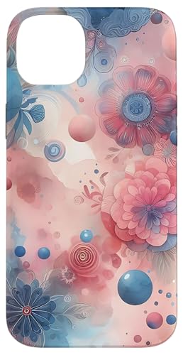 Abstrakte Kunst in Rosa und Blau Hülle für iPhone 14 Plus von Abstract Art Aesthetic Style Gifts