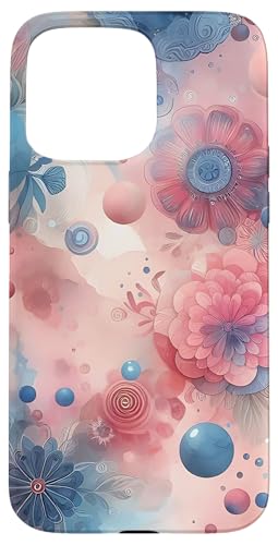 Abstrakte Kunst in Rosa und Blau Hülle für iPhone 15 Pro Max von Abstract Art Aesthetic Style Gifts