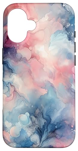 Abstrakte Kunst in Rosa und Blau Hülle für iPhone 16 von Abstract Art Aesthetic Style Gifts