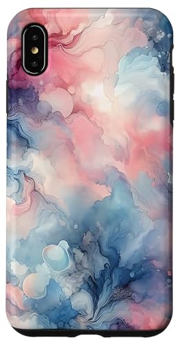Abstrakte Kunst in Rosa und Blau Hülle für iPhone XS Max von Abstract Art Aesthetic Style Gifts