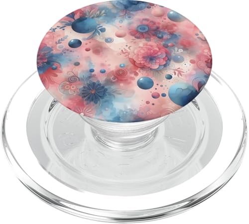Abstrakte Kunst in Rosa und Blau PopSockets PopGrip für MagSafe von Abstract Art Aesthetic Style Gifts