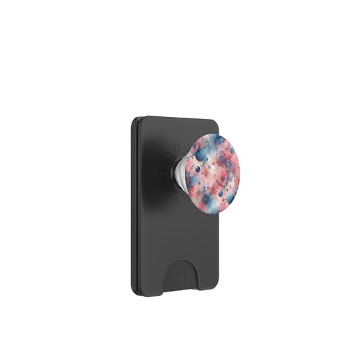 Abstrakte Kunst in Rosa und Blau PopSockets PopWallet für MagSafe von Abstract Art Aesthetic Style Gifts