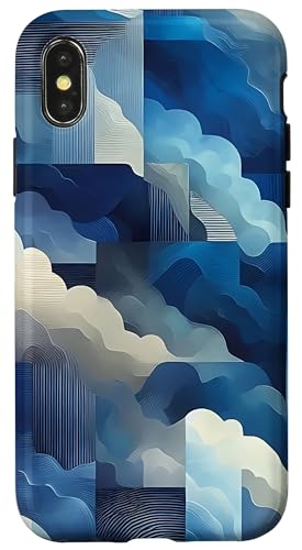 Blaue abstrakte Kunst Hülle für iPhone X/XS von Abstract Art Aesthetic Style Gifts