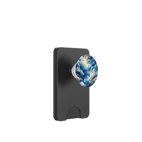 Blaue abstrakte Kunst PopSockets PopWallet für MagSafe von Abstract Art Aesthetic Style Gifts