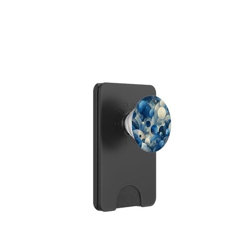 Blaue abstrakte Kunst PopSockets PopWallet für MagSafe von Abstract Art Aesthetic Style Gifts