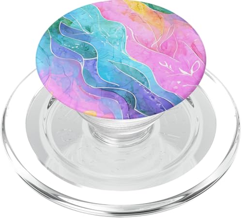 Botanische Kunst in Rosa und Pastellfarben mit abstraktem Aquarellblatt PopSockets PopGrip für MagSafe von Abstract Art Aesthetic Style Gifts