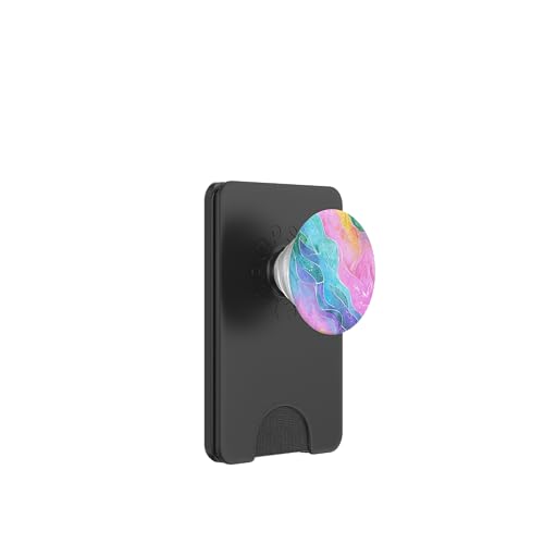 Botanische Kunst in Rosa und Pastellfarben mit abstraktem Aquarellblatt PopSockets PopWallet für MagSafe von Abstract Art Aesthetic Style Gifts