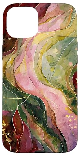 Botanische Kunst mit abstrakten floralen Aquarellblättern Hülle für iPhone 15 Plus von Abstract Art Aesthetic Style Gifts
