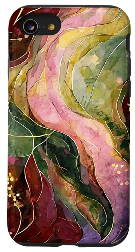 Botanische Kunst mit abstrakten floralen Aquarellblättern Hülle für iPhone SE (2020) / 7 / 8 von Abstract Art Aesthetic Style Gifts