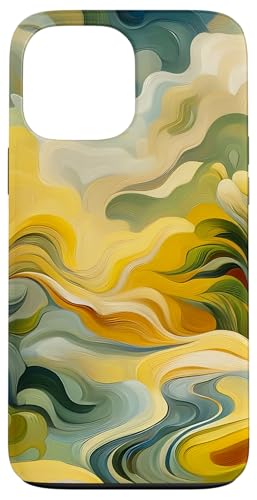 Gelb und Grün Ölgemälde Stil Abstrakte Kunst Hülle für iPhone 13 Pro Max von Abstract Art Aesthetic Style Gifts