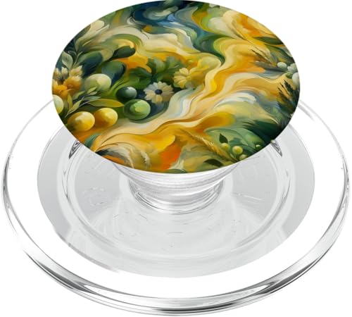 Gelb und Grün Ölgemälde Stil Abstrakte Kunst PopSockets PopGrip für MagSafe von Abstract Art Aesthetic Style Gifts