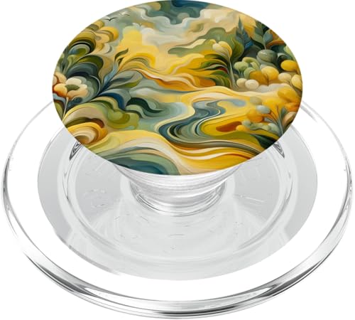 Gelb und Grün Ölgemälde Stil Abstrakte Kunst PopSockets PopGrip für MagSafe von Abstract Art Aesthetic Style Gifts