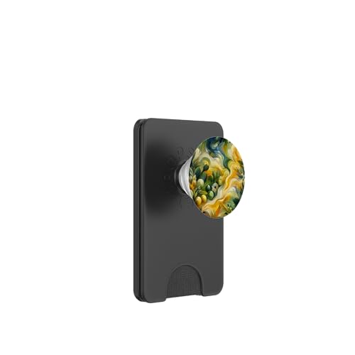 Gelb und Grün Ölgemälde Stil Abstrakte Kunst PopSockets PopWallet für MagSafe von Abstract Art Aesthetic Style Gifts