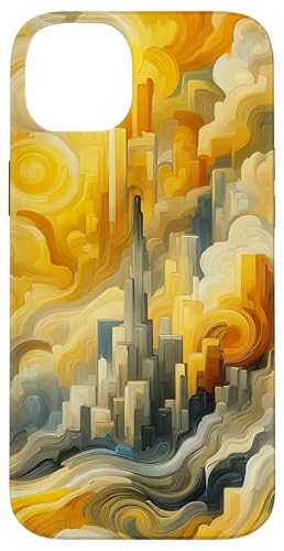 Gelbe Ölgemälde Stil Abstrakte Kunst Hülle für iPhone 14 Plus von Abstract Art Aesthetic Style Gifts