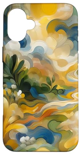 Gelbe Ölgemälde Stil Abstrakte Kunst Hülle für iPhone 16 Plus von Abstract Art Aesthetic Style Gifts