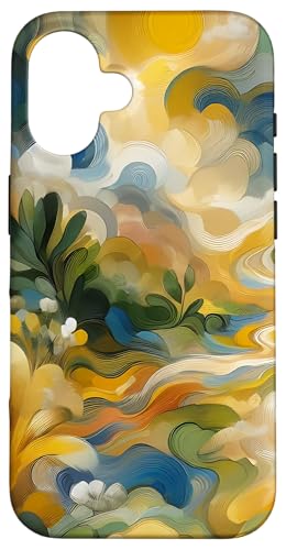 Gelbe Ölgemälde Stil Abstrakte Kunst Hülle für iPhone 16 von Abstract Art Aesthetic Style Gifts