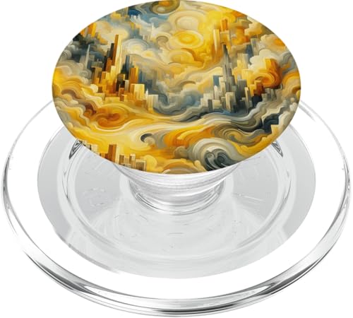 Gelbe Ölgemälde Stil Abstrakte Kunst PopSockets PopGrip für MagSafe von Abstract Art Aesthetic Style Gifts