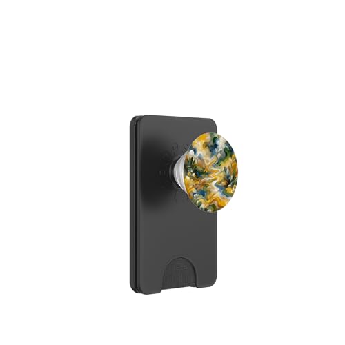 Gelbe Ölgemälde Stil Abstrakte Kunst PopSockets PopWallet für MagSafe von Abstract Art Aesthetic Style Gifts