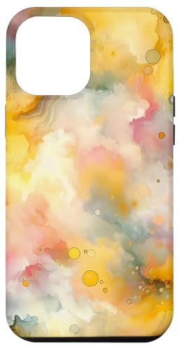Gelbe und rosa abstrakte Kunst Hülle für iPhone 12 Pro Max von Abstract Art Aesthetic Style Gifts
