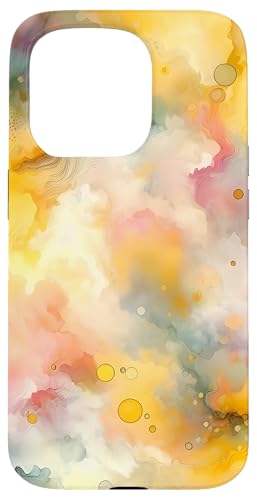 Gelbe und rosa abstrakte Kunst Hülle für iPhone 15 Pro von Abstract Art Aesthetic Style Gifts
