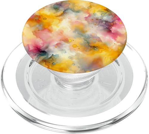 Gelbe und rosa abstrakte Kunst PopSockets PopGrip für MagSafe von Abstract Art Aesthetic Style Gifts