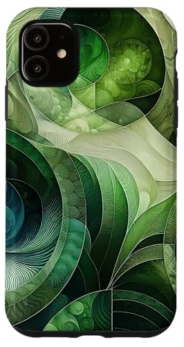Grüne abstrakte Kunst Hülle für iPhone 11 von Abstract Art Aesthetic Style Gifts