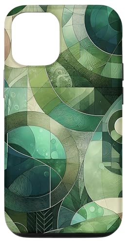 Grüne abstrakte Kunst Hülle für iPhone 12/12 Pro von Abstract Art Aesthetic Style Gifts
