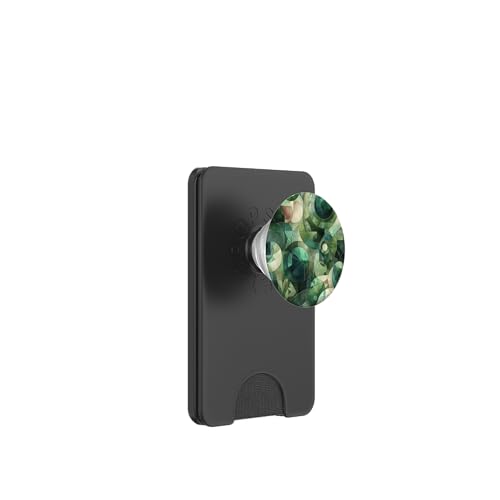 Grüne abstrakte Kunst PopSockets PopWallet für MagSafe von Abstract Art Aesthetic Style Gifts