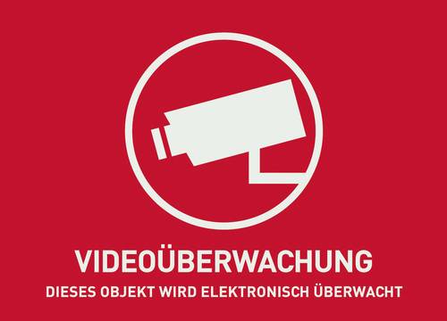 ABUS AU1321 Warnaufkleber Videoüberwachung Sprachen Deutsch (B x H) 74mm x 52.5mm von Abus