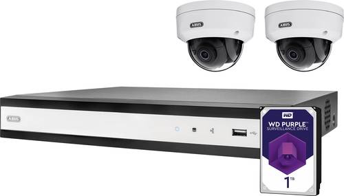 ABUS Performance Line 4-Kanal PoE Set TVVR36422D LAN IP-Überwachungskamera-Set 4-Kanal mit 2 Kamera von Abus