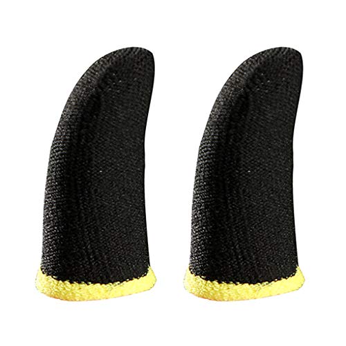 Abwan Fingerhülle, 1 Paar Paar Kohlefaser-Fingerhülle rutschfeste, atmungsaktive Fingerspielhandschuhe für iPhone/Droiden/iOS-Handys/Tablets von Abwan