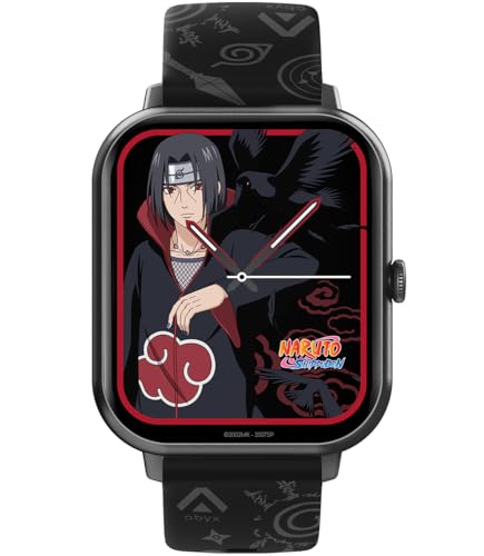Abyx FIT Touch 3 Naruto Edition Smartwatch - 1123 Modi, Bluetooth, Net Display, IP67, Herzfrequenz- und Sauerstoff-Tracker, Benachrichtigungen, Android/iOS - Itachi Design von Abyx