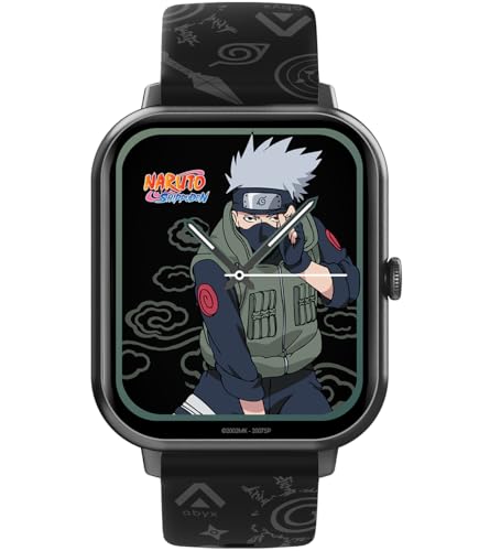 Abyx Fit Touch 3 Naruto Edition Smartwatch – 123 Sportmodi, Bluetooth, Display 1,83 Zoll (4,7 cm) Farbe, IP67, Überwachung der Vitalparameter, Benachrichtigungen, Android/iOS – Kakashi Design von Abyx